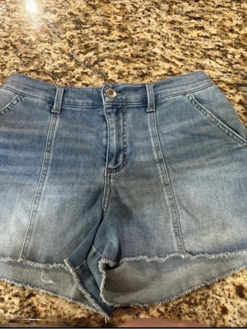 Maurices Light Blue High-Rise Denim Shorts